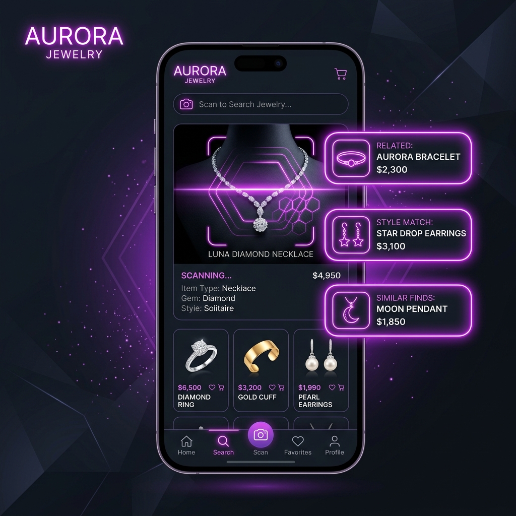 Intelligent Retail App visual search mockup